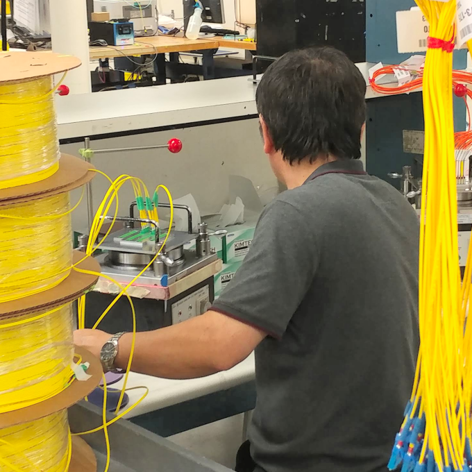 We make everything from simple jumpers to multifiber with nearly 2000 fibers. Single mode.
