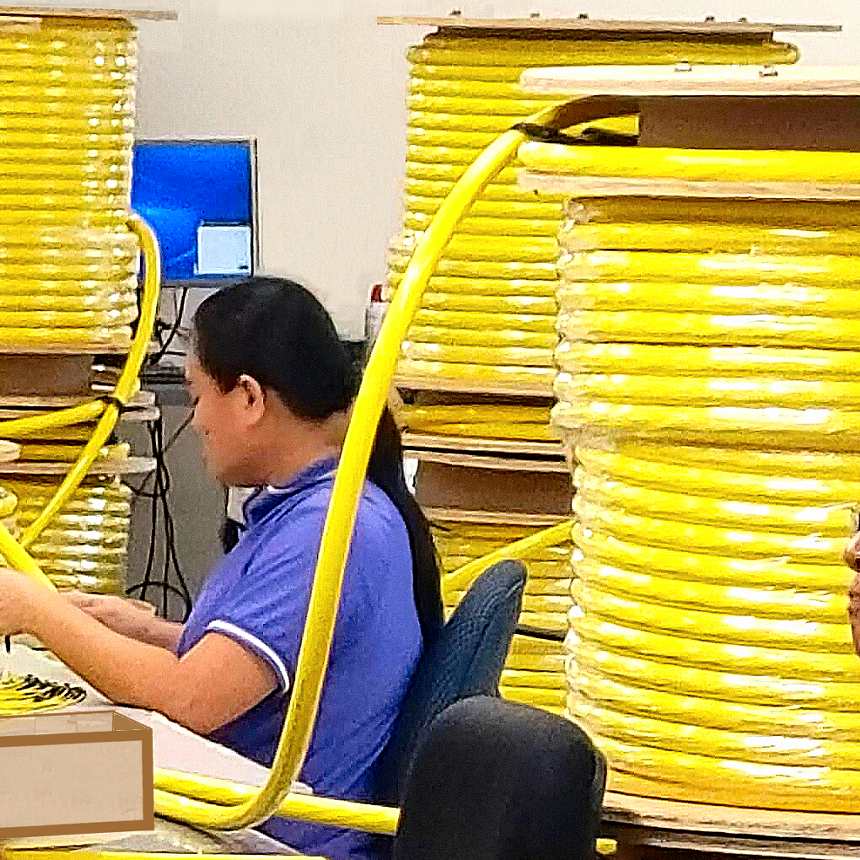 1728 Fiber 200 micron fiber repitched to 250 micron for 24 Fiber MPO connectors.